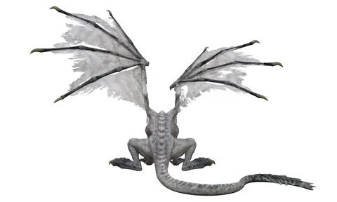Fantasy dragon isolated on white 3d illustration Stock Illustration