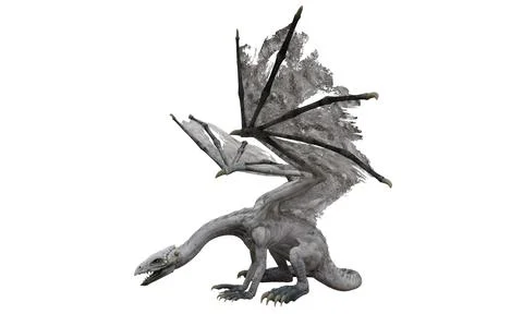 Fantasy dragon isolated on white 3d illustration Stock Illustration