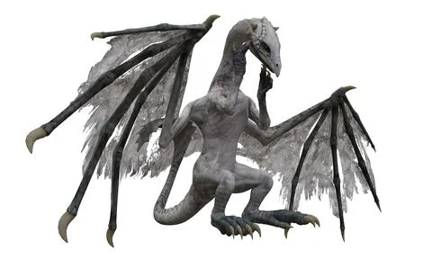 Fantasy dragon isolated on white 3d illustration Illustrazione stock