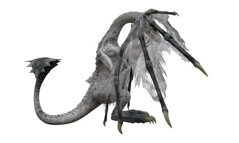 Fantasy dragon isolated on white 3d illustration Stock Illustration