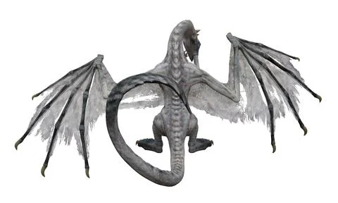 Fantasy dragon isolated on white 3d illustration Stock Illustration