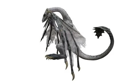 Fantasy dragon isolated on white 3d illustration Stock Illustration