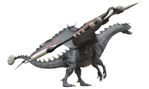 Fantasy dragon isolated on white 3d illustration Stock Illustration