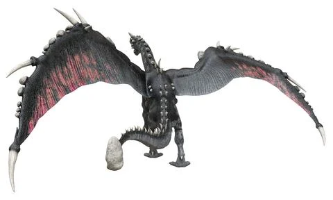 Fantasy dragon isolated on white 3d illustration Stock Illustration