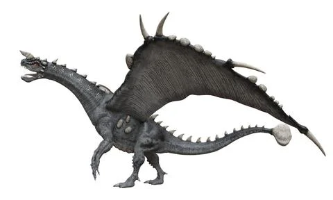 Fantasy dragon isolated on white 3d illustration Stock Illustration