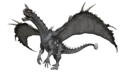 Fantasy dragon isolated on white 3d illustration Stock Illustration