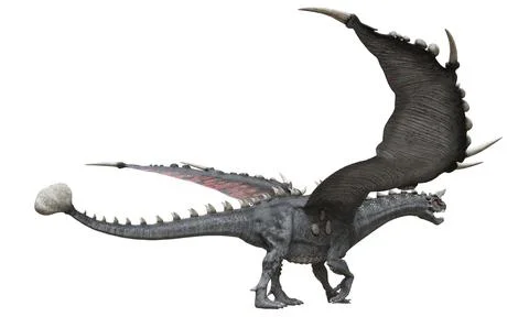 Fantasy dragon isolated on white 3d illustration Stock Illustration