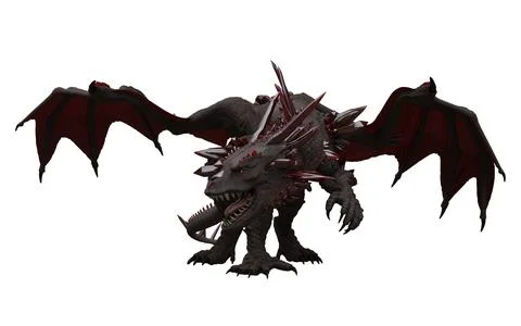 Fantasy dragon isolated on white 3d illustration Stock Illustration