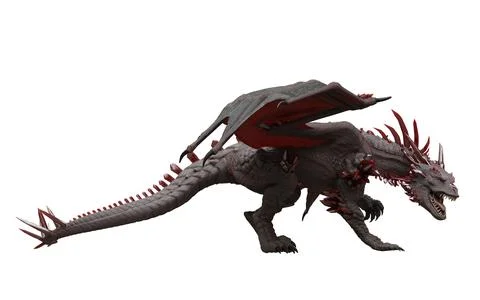 Fantasy dragon isolated on white 3d illustration Stock Illustration