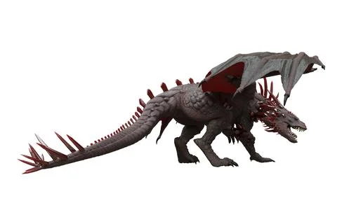 Fantasy dragon isolated on white 3d illustration Stock-Illustration