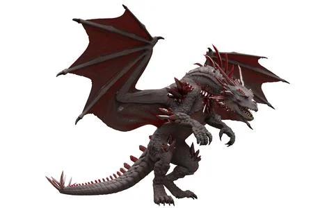 Fantasy dragon isolated on white 3d illustration Stock Illustration