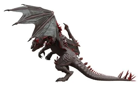 Fantasy dragon isolated on white 3d illustration Stock Illustration