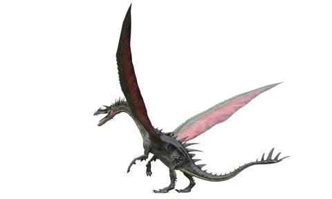 Fantasy dragon isolated on white 3d illustration Stock Illustration
