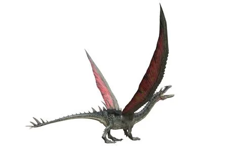 Fantasy dragon isolated on white 3d illustration Stock Illustration