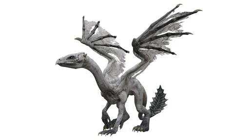 Fantasy dragon isolated on white 3d illustration Stock Illustration