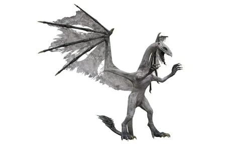 Fantasy dragon isolated on white 3d illustration Stock Illustration