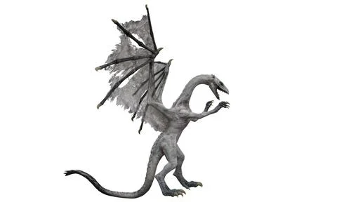 Fantasy dragon isolated on white 3d illustration Stock Illustration