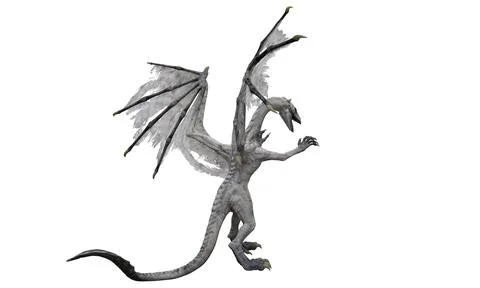 Fantasy dragon isolated on white 3d illustration Stock Illustration