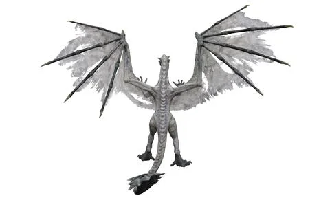 Fantasy dragon isolated on white 3d illustration Stock Illustration