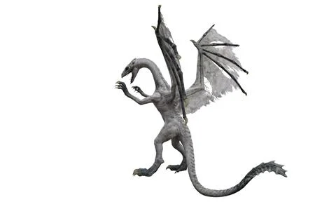 Fantasy dragon isolated on white 3d illustration Stock Illustration