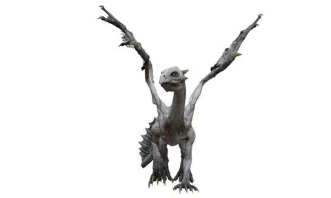 Fantasy dragon isolated on white 3d illustration Stock Illustration