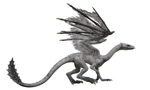Fantasy dragon isolated on white 3d illustration Stock Illustration