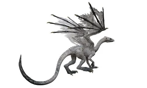 Fantasy dragon isolated on white 3d illustration Stock Illustration