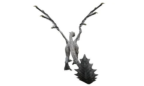 Fantasy dragon isolated on white 3d illustration Stock Illustration
