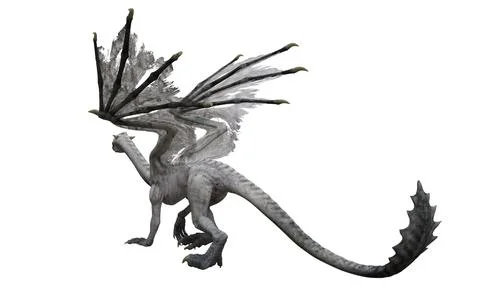 Fantasy dragon isolated on white 3d illustration Stock Illustration