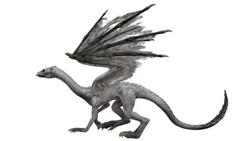 Fantasy dragon isolated on white 3d illustration Stock Illustration