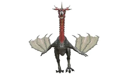 Fantasy dragon isolated on white 3d illustration Stock Illustration