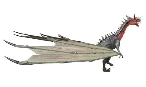 Fantasy dragon isolated on white 3d illustration Stock Illustration