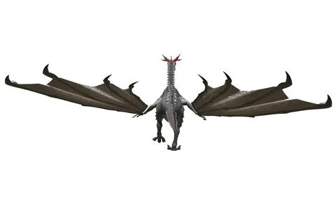Fantasy dragon isolated on white 3d illustration Stock Illustration