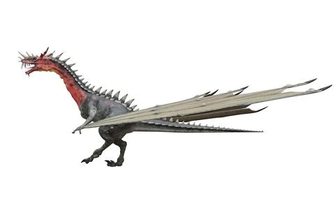Fantasy dragon isolated on white 3d illustration Stock Illustration