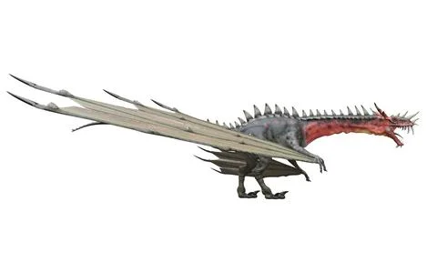 Fantasy dragon isolated on white 3d illustration Stock Illustration