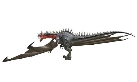 Fantasy dragon isolated on white 3d illustration Stock Illustration