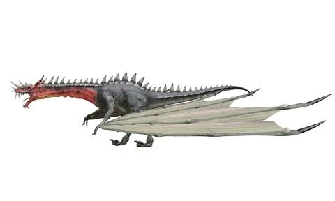 Fantasy dragon isolated on white 3d illustration Stock Illustration