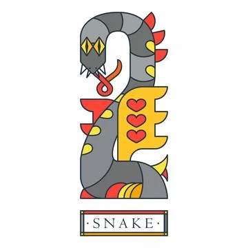 Fantasy dragon. Legendary winged snake Stock Illustration