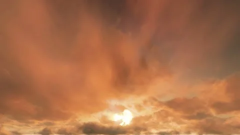 Fantasy Dusk Sunset Phoenix Drama Epic Storm Clouds Time Lapse - Seamless Loop Stock Footage 159654082