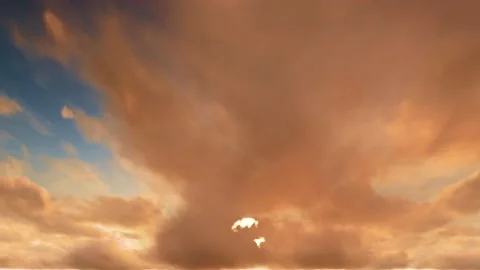 Fantasy Dusk Sunset Phoenix Drama Epic Storm Clouds Time Lapse - Seamless Loop Stock Footage 159654318