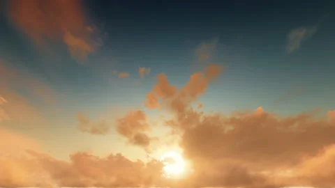 Fantasy Dusk Sunset Phoenix Dramatic Epic Red Clouds Time Lapse - Seamless Loop Stock Footage 159652610