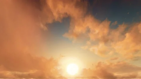 Fantasy Dusk Sunset Phoenix Dramatic Epic Red Clouds Time Lapse - Seamless Loop Stock Footage 159653896