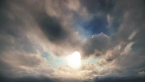 Fantasy Dusk Sunset Winter dramatic dystopian Clouds Time Lapse - Seamless Loop Video stock 159658201