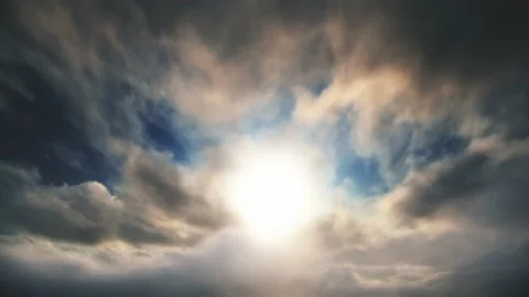 Fantasy Dusk Sunset Winter dramatic dystopian Clouds Time Lapse - Seamless Loop Video stock 159658301