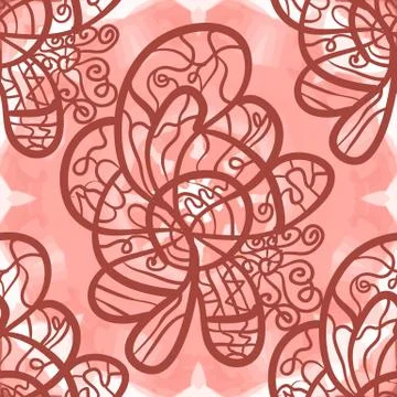 Fantasy eleganr outlined pattern seamless tile Illustrazione stock