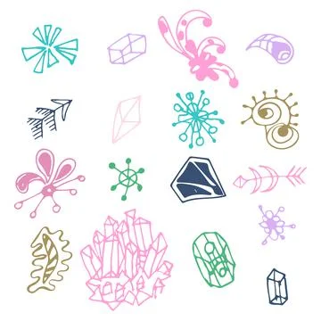 Fantasy elements set Illustrazione stock