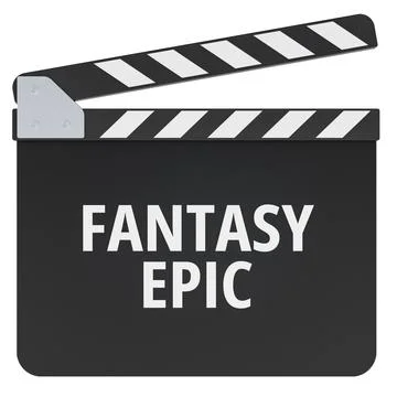 Fantasy Epic concept with movie clapperboard. 3D rendering Stock Illustration