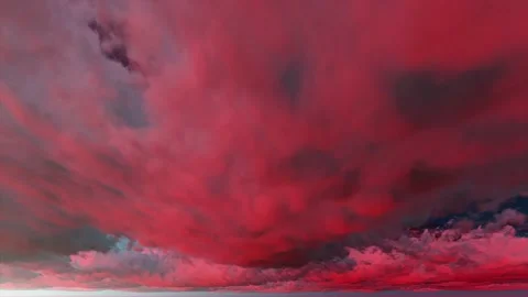 Fantasy Epic Dusk Sunset Dark Magenta Pink Clouds Time Lapse - Seamless Loop Stock Footage 154660413