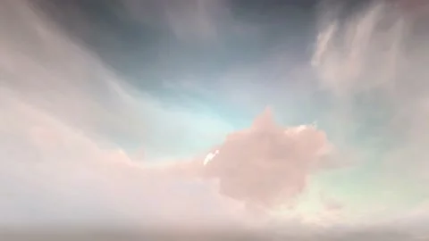 Fantasy Epic Dusk Sunset  Romantic Pink Teal Clouds Time Lapse - Seamless Loop Video stock 159655591