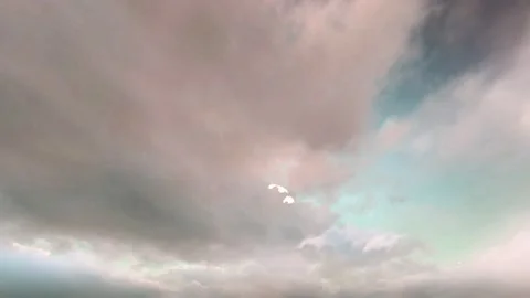 Fantasy Epic Dusk Sunset  Romantic Pink Teal Clouds Time Lapse - Seamless Loop Stock Footage 159656638